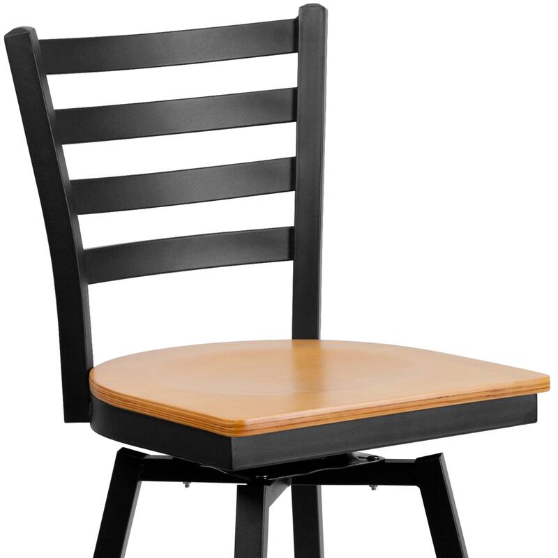 Ladder Back Swivel Metal Barstool - 16.5"W x 20.5"D x 44.5"H