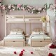 preview thumbnail 1 of 38, Simple Full Over Twin & Twin Triple Bunk Bed With Drawers and Guardrails Beige
