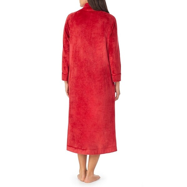 ladies velour dressing gowns zip front