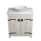 preview thumbnail 35 of 52, Verona 30" Freestanding Single Bathroom Vanity Set No Faucet Hole - Whitewash/Abalone