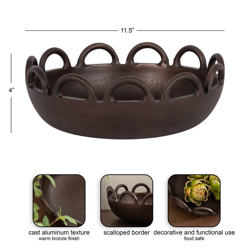 Kate and Laurel Lusila Metal Loop Serving Bowl - 12" Diameter