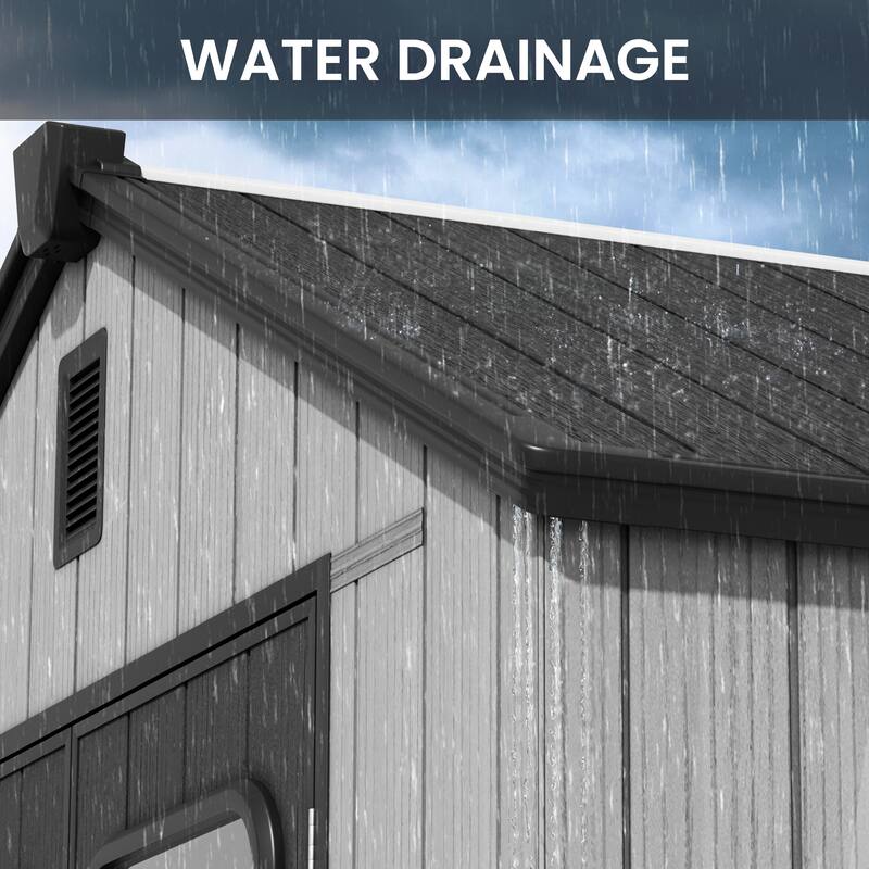 8' x 8' / 8' x 10'/ 8' x 12' Outdoor Storage Shed with Lockable Double Doors for Garden, Backyard, Patio