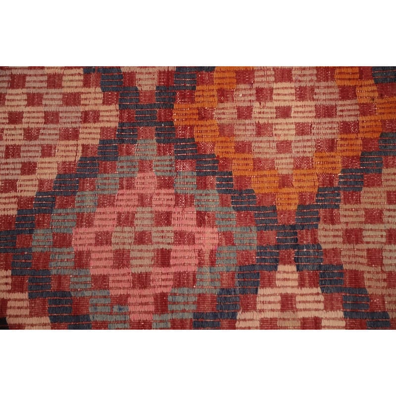 Hand Woven Oriental 100% Wool Carpet Southwestern Tribal Multi-Colored Kilim Area Rug - 9' 3'' X 5' 11''