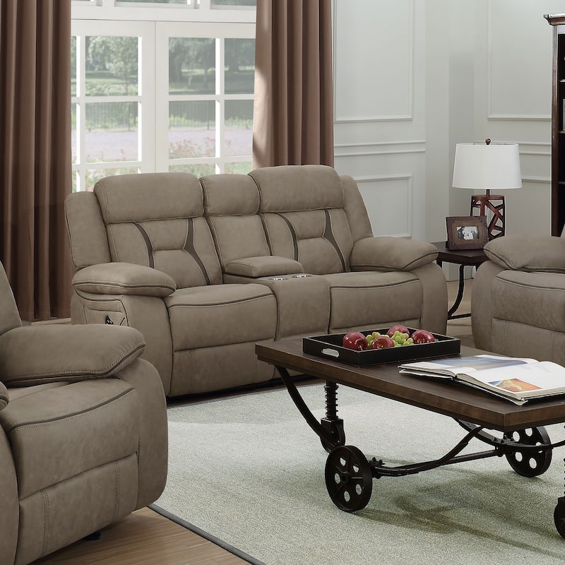 Higgins Pillow Top Arm Motion Loveseat with Console