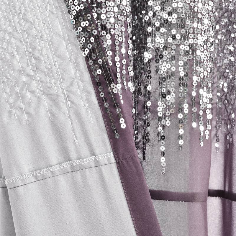 Lush Decor Shimmer Sequins Window Curtain Panel Pair - 84" x 42" - 84" x 42"