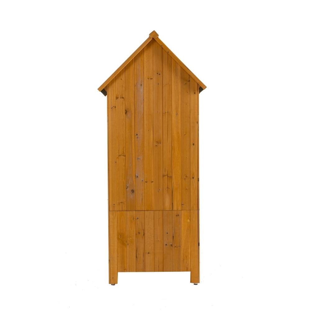 30.3"L x 21.3"W x 70.5"H Outdoor Storage Cabinet Tool Shed Wooden Garden Shed - 30.3"L x 21.3"W x 70.5"H