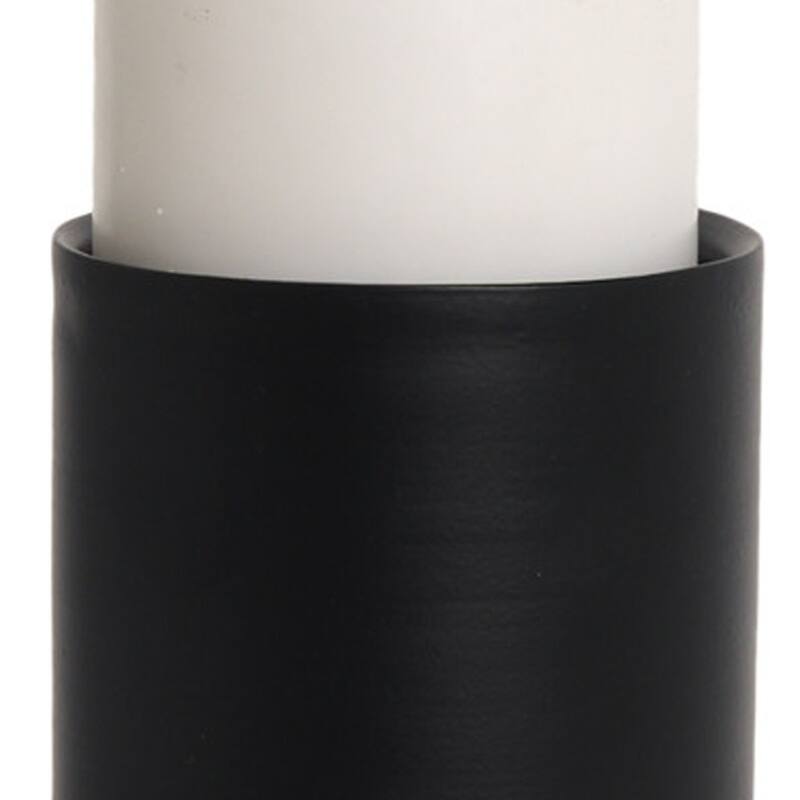 11" Black Metal Tabletop Pillar Candle Holder