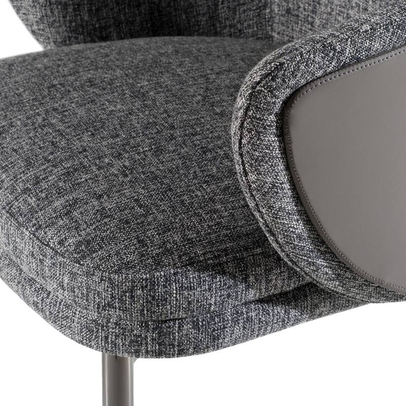 Modrest Praxis Modern Grey Fabric & Leatherette Dining Chair