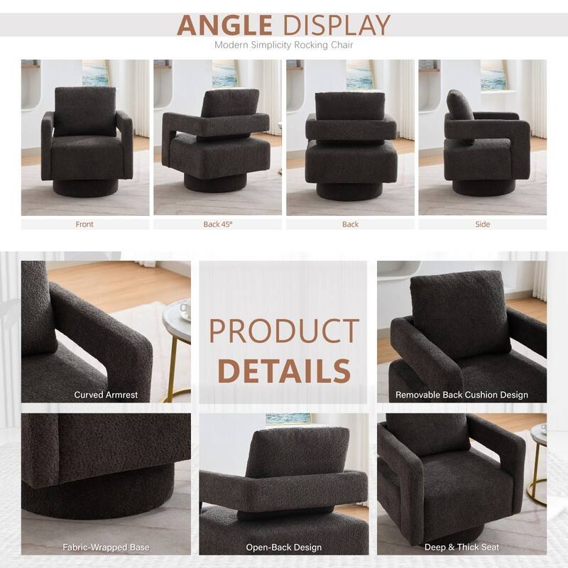 360 Degree Swivel Accent Chair with Open Back for Living Room
