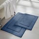 Modern Threads Solid-loop Differently Sized Bathmats (Set of 2) - Denim
