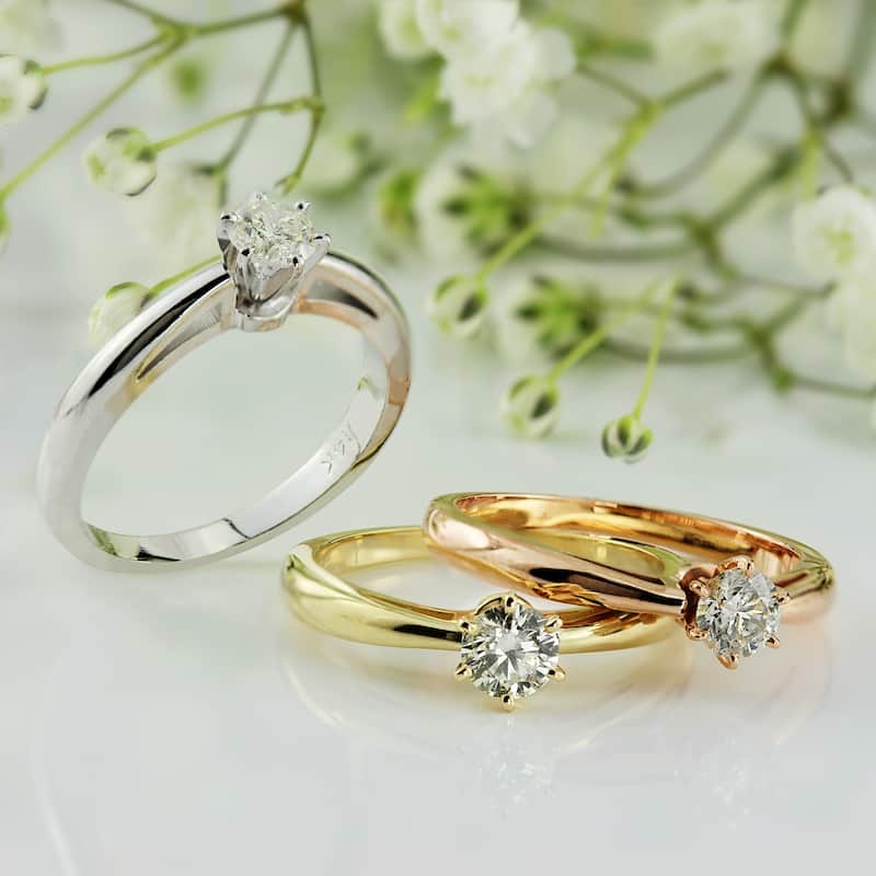 Auriya 14k Gold 1/3ctw Round Solitaire Diamond Engagement Ring