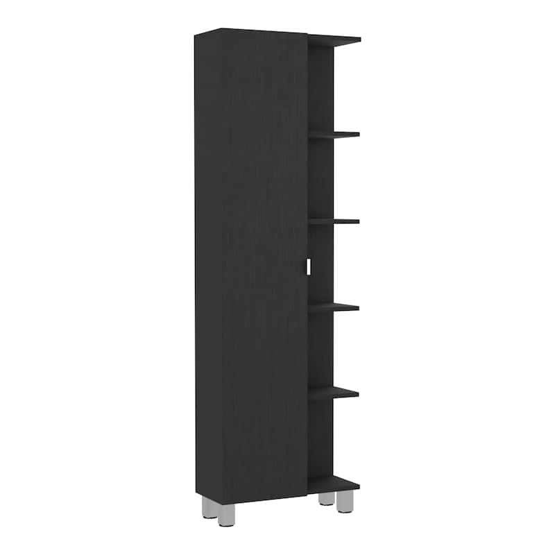 Corner Cabinet, Five Open Shelves, Single Door