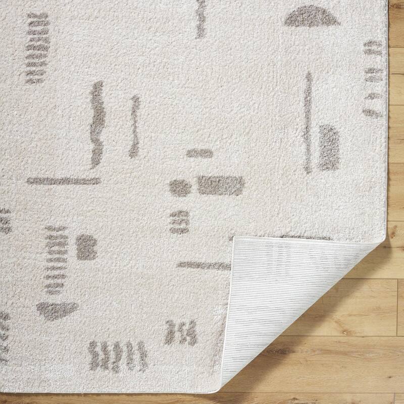 Livabliss Scandinavian Fossay Shag Stripe Washable Area Rug