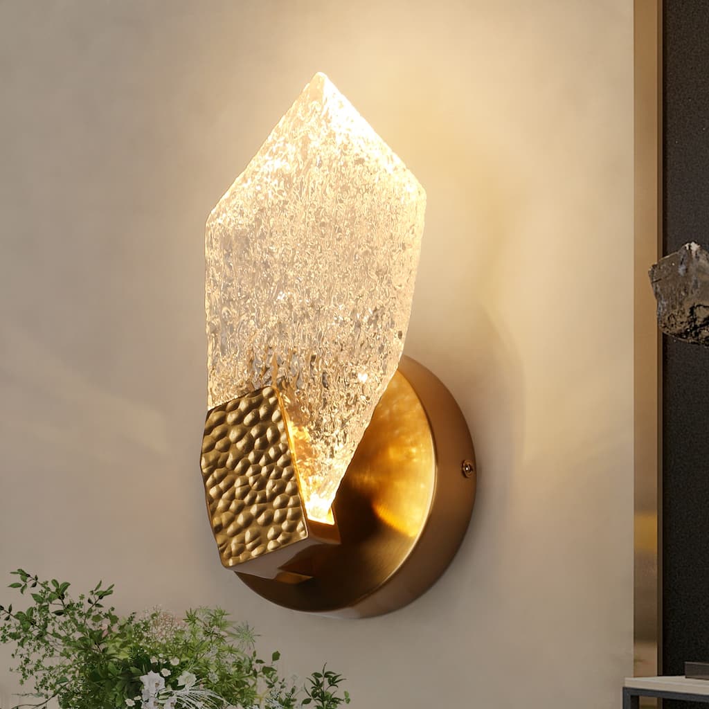 Modern 1-Light LED Wall Sconces Glam Art Deco Vanity Lights