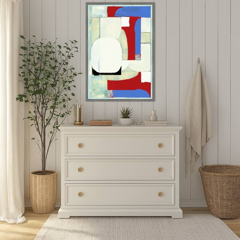 Bold Graphic Forms No. 3 by Cartissi (23 x 33 in.), Framed Canvas Wall Art Print