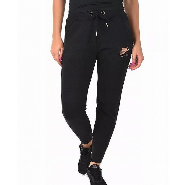 nike women's black and gold joggers