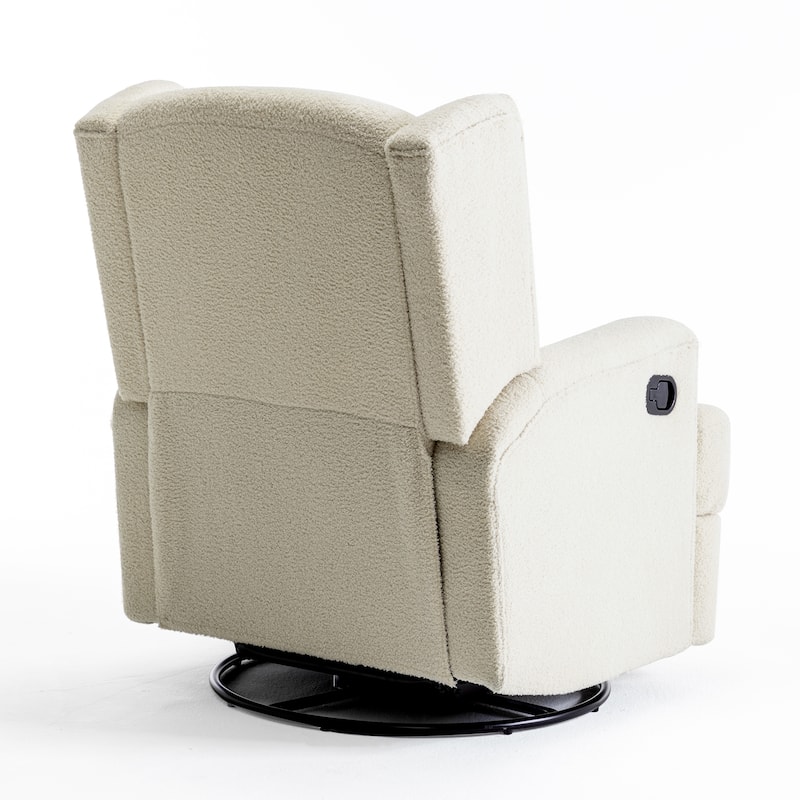 31'' W Wingback Manual Glider Swivel Rocker Recliner Nursery Chair