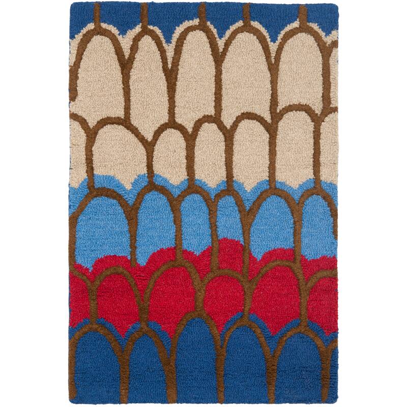 SAFAVIEH Handmade Children's Doodle Pieta Blue/ Beige New Zealand Wool - 2' x 3' - Blue/Multi - Runner/Rectangle