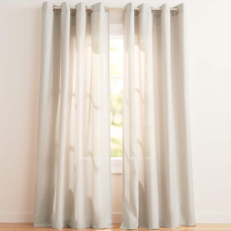 EXCLUSIVE HOME Loha Linen Grommet Top Curtain Panel Pair - 52x96 - Natural