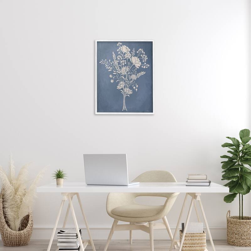 Stupell Garden Bundle over Blue Framed Giclee Art Design By Cat Thurman Designs