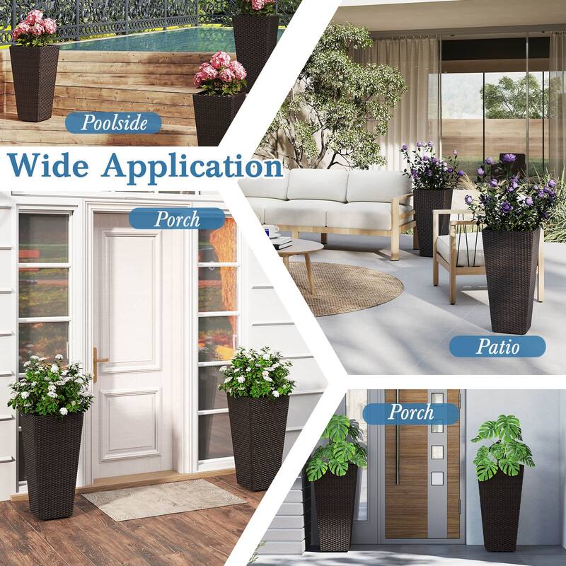 Costway 30” Tall Flower Pot Set of 2 Planter Pots with Open-ended Base - See Details