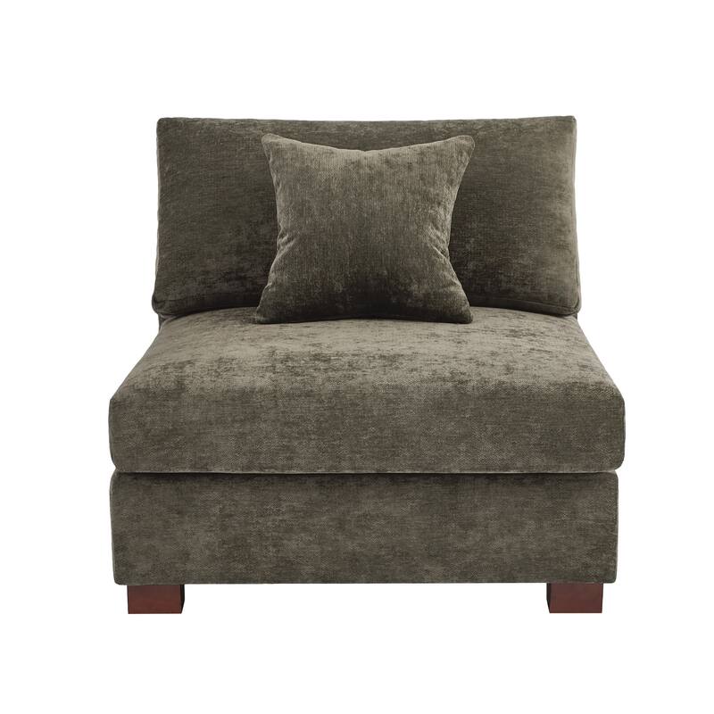 Modern Upholstered Chenille Modular Sectional Sofa with Pillow