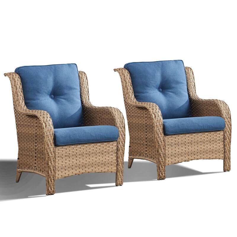 Outdoor Sofa Chair with Coffee Table and Ottoman