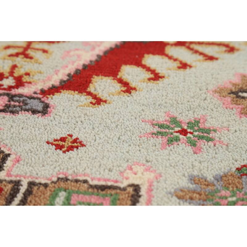 Hand Knotted Oriental 100% Wool Carpet Transitional Geometric Green Khotan Area Rug - 5' 1'' X 3' 1''