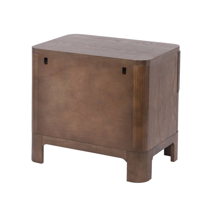 Christopher Knight Home - Modern Nightstand with 2 Drawers and Brushed Gold Handles