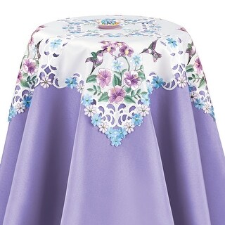 Embroidered Purple Floral Humming Bird Table Linens