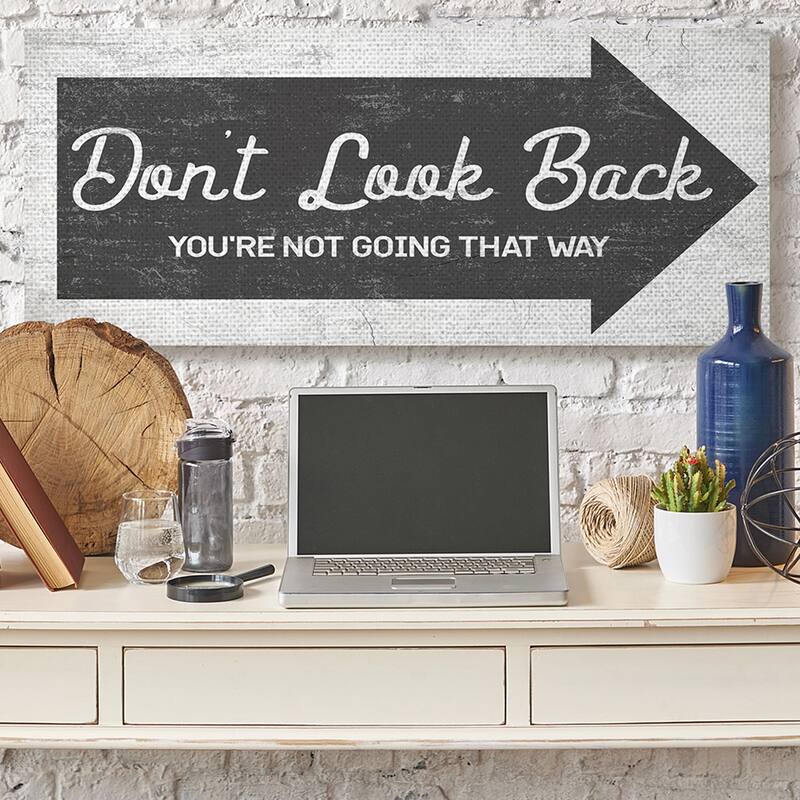 Stupell Don't Look Back Quote Forward Facing Arrow Canvas Wall Art