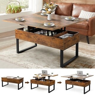Lift Top Coffee Table, 3 in 1 Multi-Function with Hidden Compartment ...