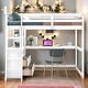 preview thumbnail 19 of 34, Stylish & Simple Full Size Loft Bed with Desk and Shelves, 2 Built-in Drawers, Safety Guaranteed, Multifunctionl Design, Gray White