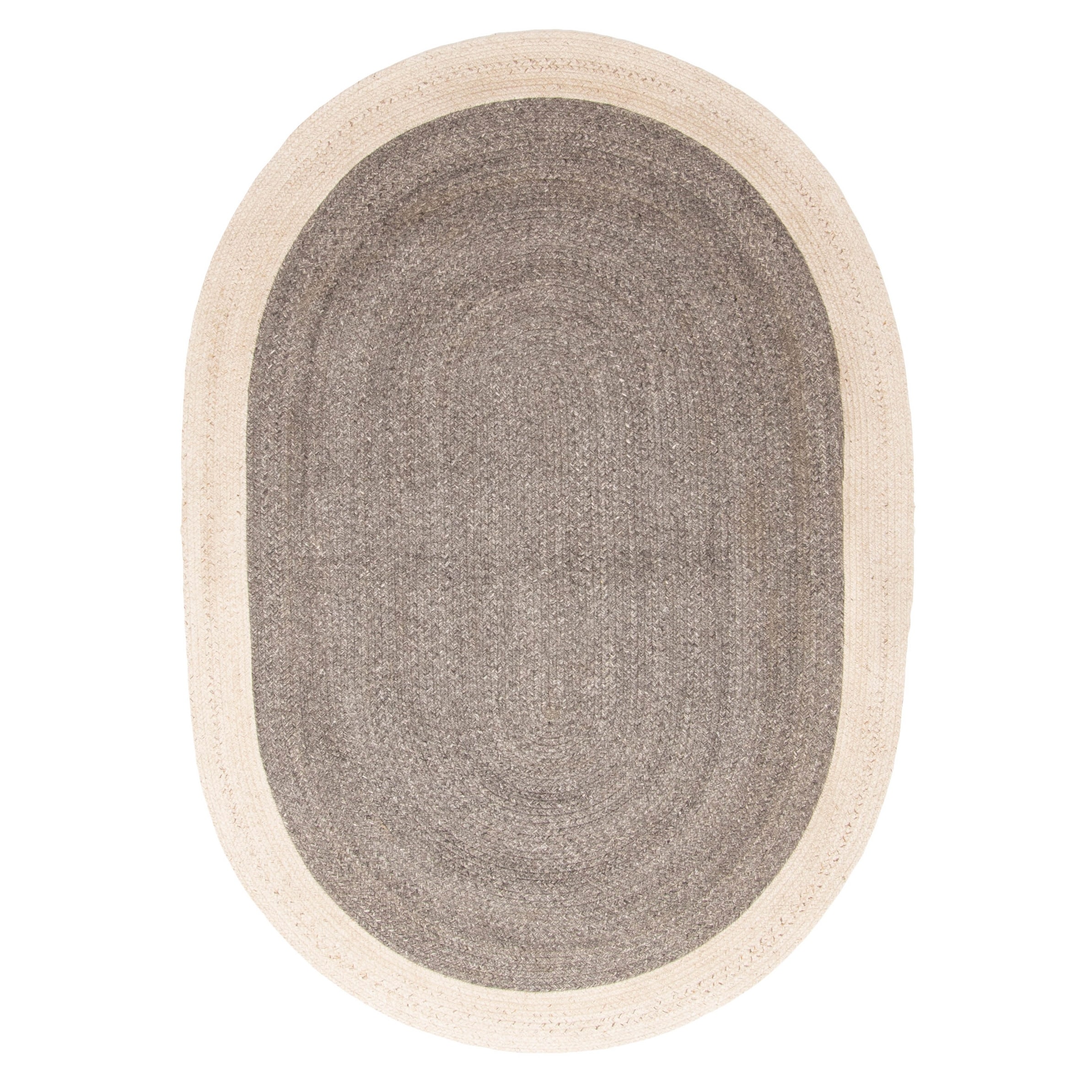 ECARPETGALLERY Braid weave Sienna Dark Grey Wool Rug - 5'3 x 7'3