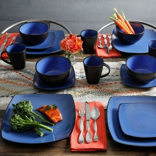 16 Piece Dinnerware Set, Blue - Bed Bath & Beyond - 37580010