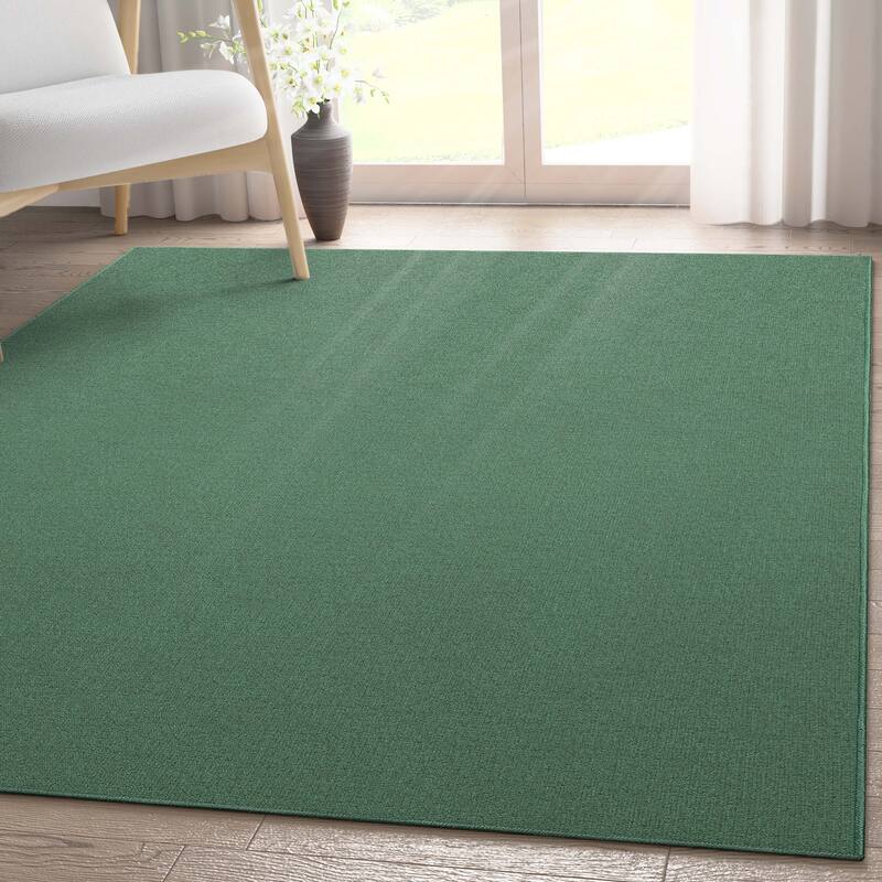 Well Woven Plain Solid Modern Flat-Weave Area Rug