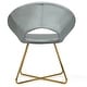 preview thumbnail 27 of 28, Costway Modern Velvet Accent Chair Upholstered Vanity Chair w/Golden - See Details