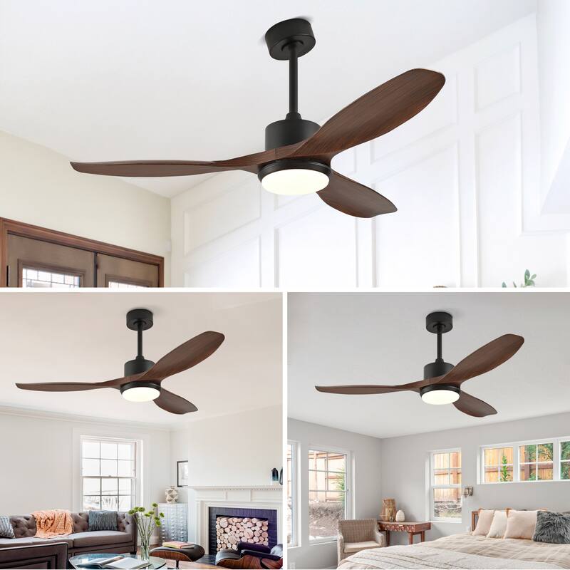 52" Ceiling Fan w/ Light 3 ABS Blades Remote Control Reversible DC Motor