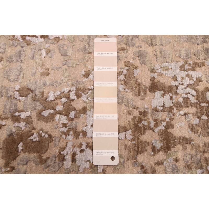 ECARPETGALLERY Hand-knotted Legacy Beige, Taupe Silk, Wool Rug - 2'5 x 12'0