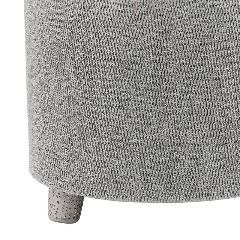 Footed Scratched Planter Pots Set of 2 - Silver, 6/8 in.