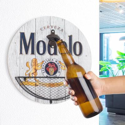 Modelo Beer Bottle Opener & Cap Catcher Wall Decor - 14"