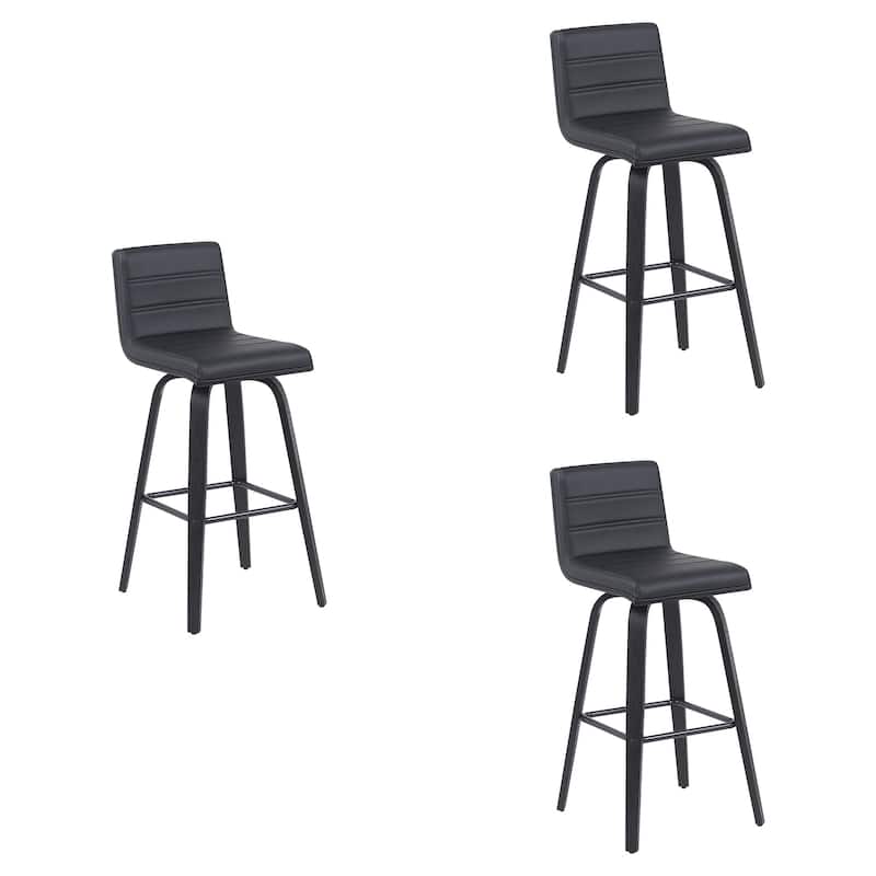 Skara Swivel Bar Stool, Upholstered Bar Height Chair with Bentwood Frame