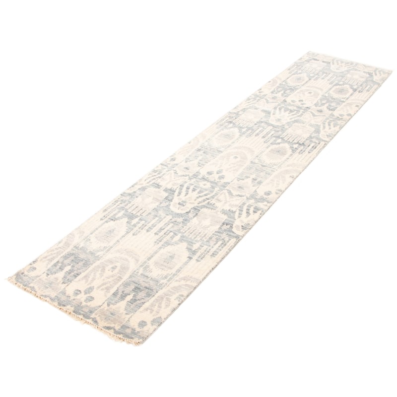 ECARPETGALLERY Hand-knotted Mystique Cream Wool Rug - 2'8 x 12'1