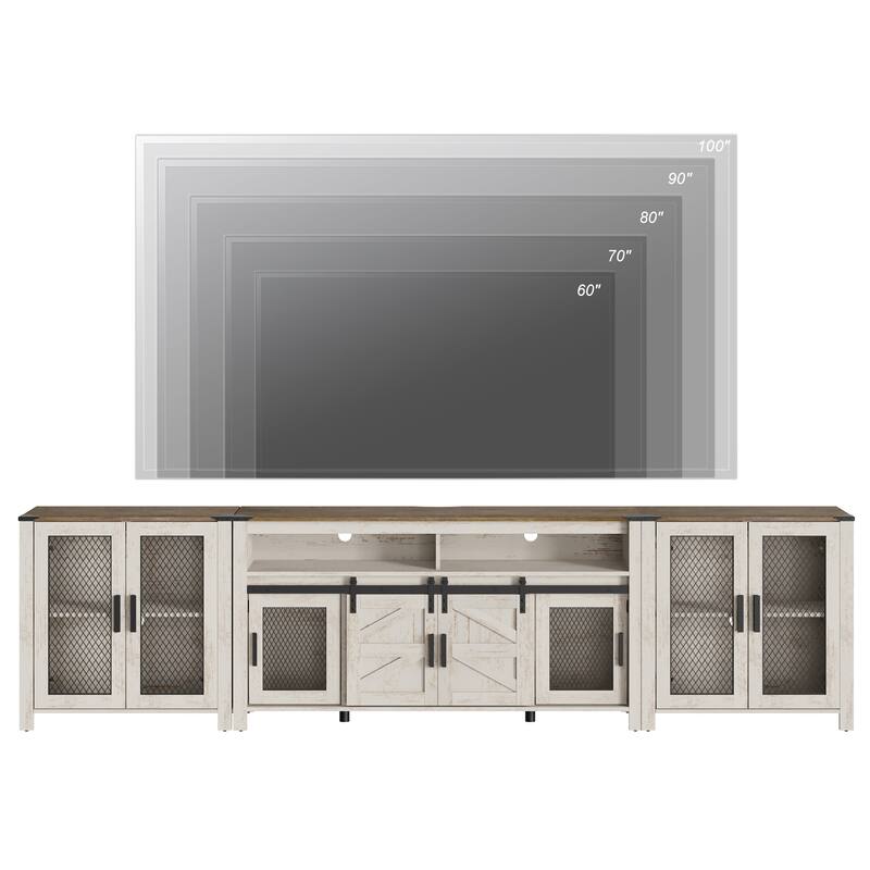 WAMPAT 2 in 1 TV Stand set for ups to 100 inch TV