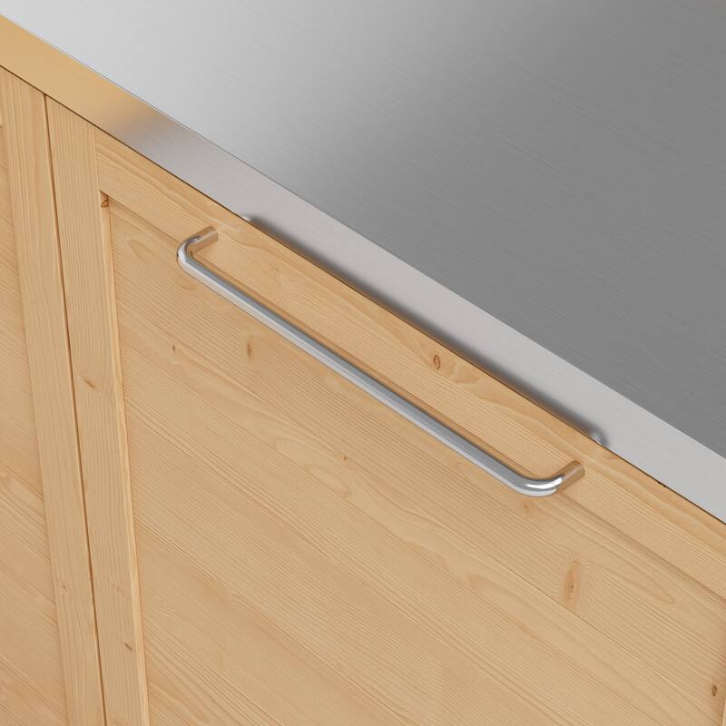 Modular Outdoor Kitchen Island Set, 100% Solid Wood BBQ Cabinet , Patio Kitchen Bar Table