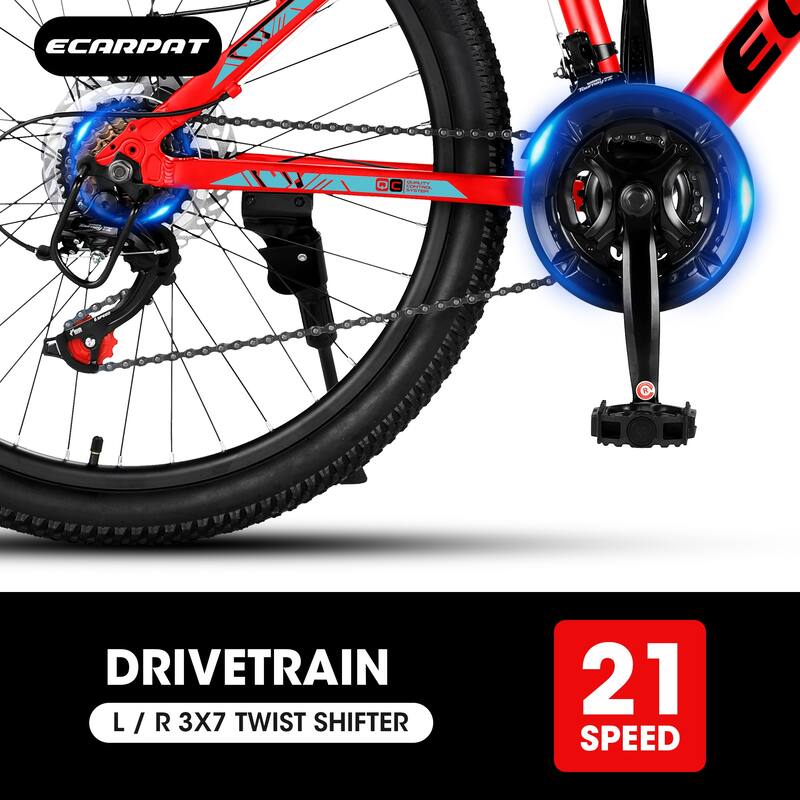 Unisex Mountain Bike - Aluminum Frame, Shimano Gears, Disc Brakes - 24