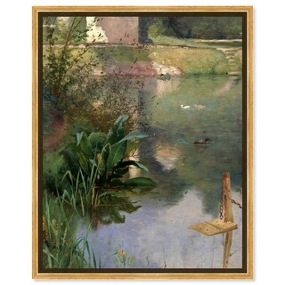 Margin Of A Moat Canvas Vintage Classic Landscape Art by Art Remedy