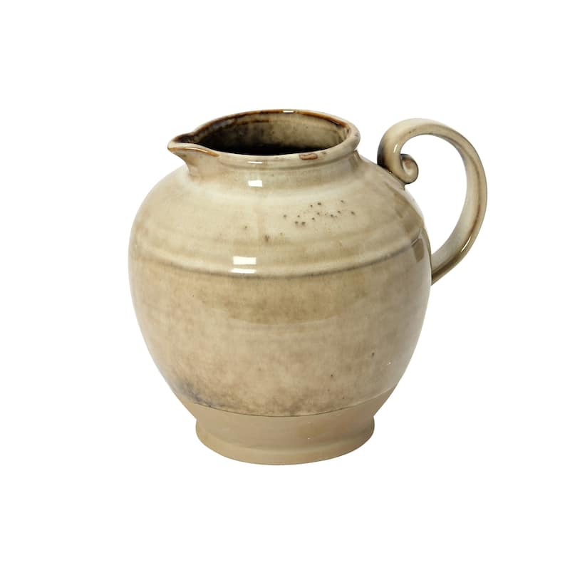 Stoneware Pitcher with Reactive Glaze - 8.0"L x 6.5"W x 6.9"H
