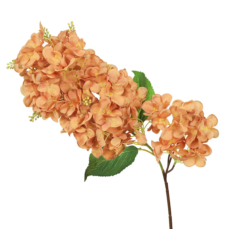 Set of 2 Deluxe Cafe Brown Artificial Cone Hydrangea Flower Stem Spray 34in - 35" L x 5" W x 5" DP