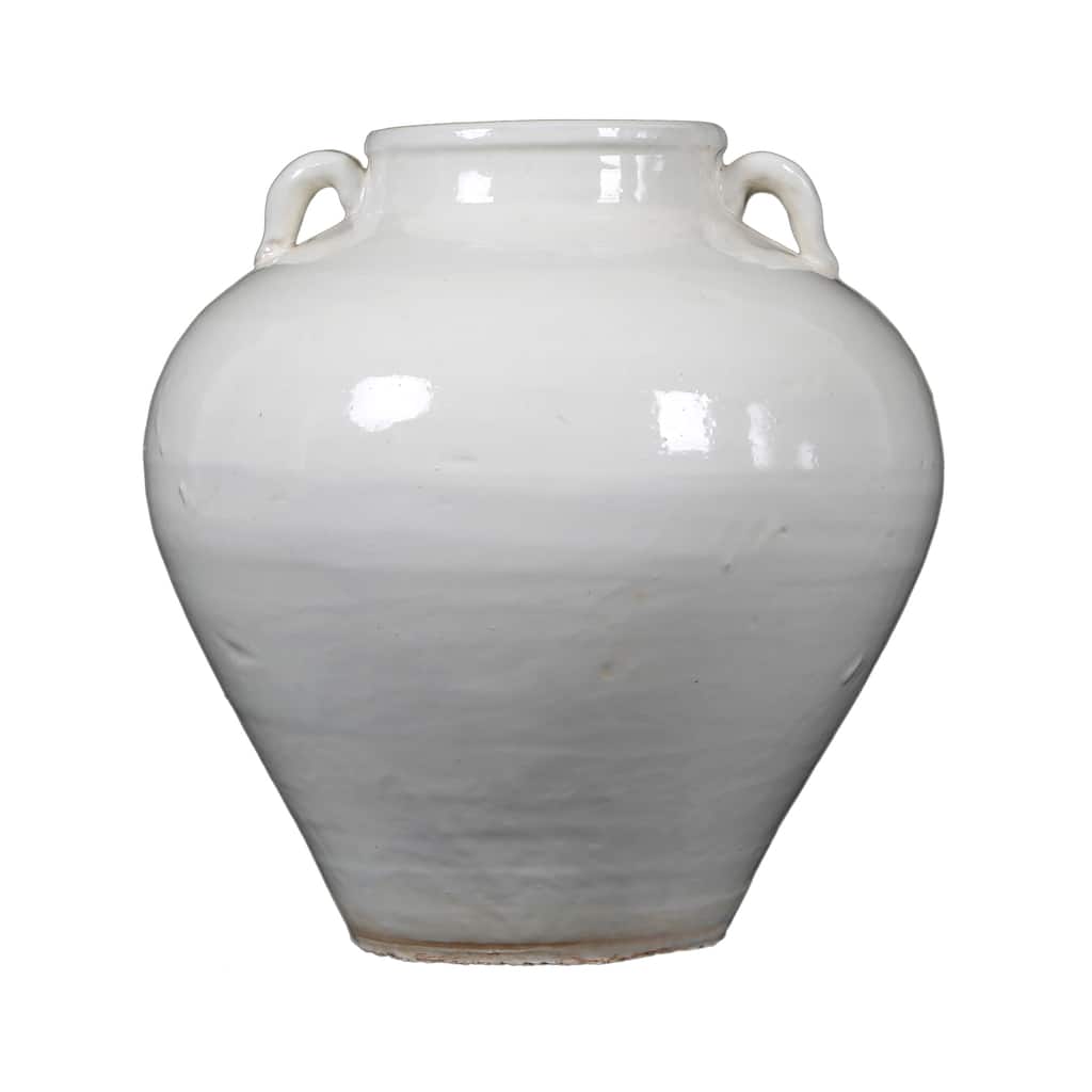 Artissance 9.5" Creamy White Tapered Pot With Two Handles - 9" L x 9" W x 9.5" H